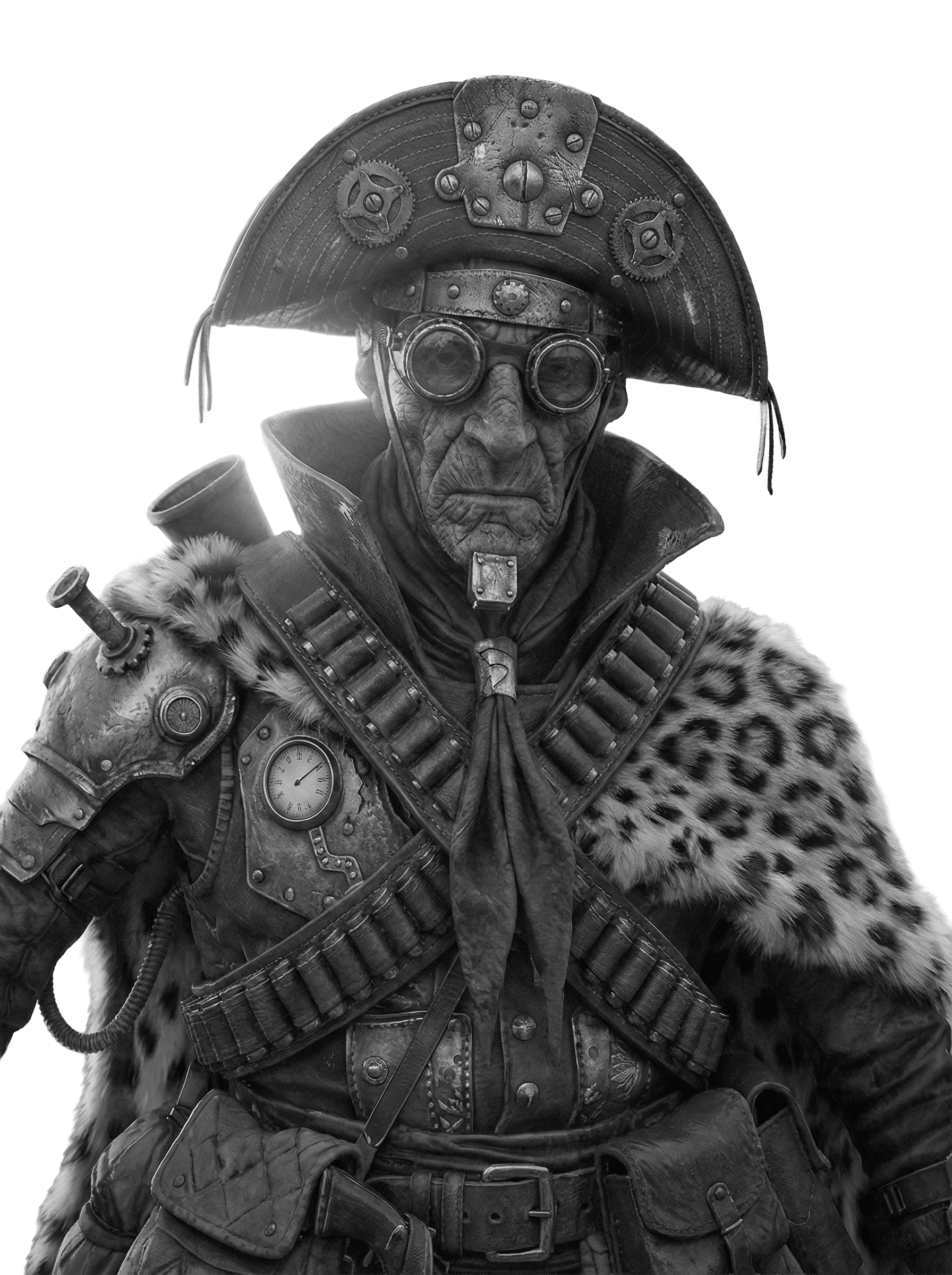 Personagem estilo Steampunk Cangaceiro criado com IA - Arte de Caique Pituba